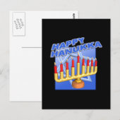 Happy Hanukka Postkarte (Vorne/Hinten)
