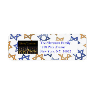 Happy Hanukka! Vorlage für die Rücksendeadresse