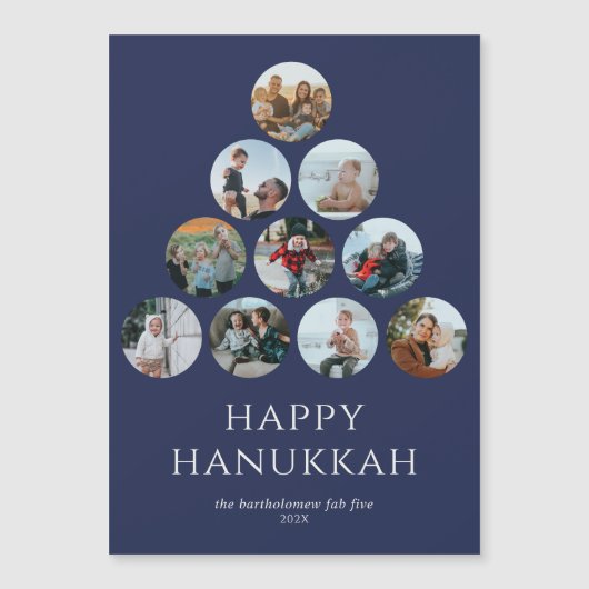 Happy Hanukkah 10 Foto Magnet Blue (Vorderseite)