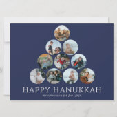 Happy Hanukkah 10 Foto Navy Blue White (Vorderseite)