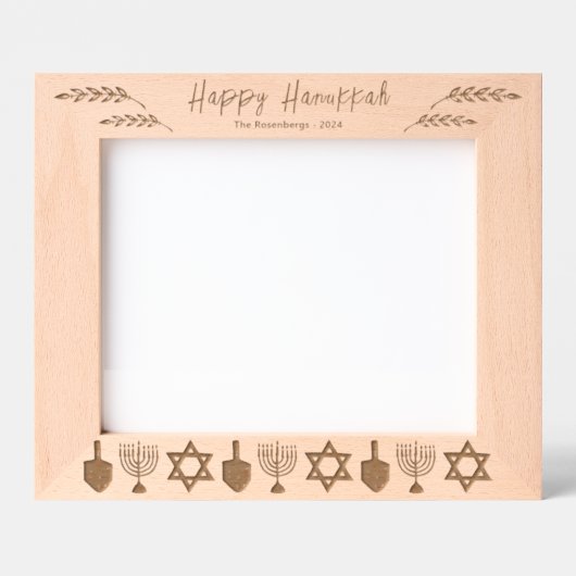 Happy Hanukkah 10x8 Personalisiert Geätzte Rahmen (Vorderseite)