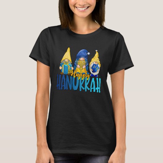 Happy Hanukkah 2022 Gnome Menorah Dreidel Ugly Chr T-Shirt (Vorderseite)