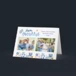 Happy Hanukkah 2 Foto Feiertagskarte<br><div class="desc">Senden Sie Ihre Wünsche mit dieser Foto-Ferienkarte,  die ein Watercolor Happy Hanukah Script und jüdische Holiday Symbole enthält,  um Ihre Begrüßungsbotschaft zu markieren.</div>