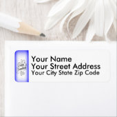 Happy Hanukkah 2-Tönige Blue White Background (Insitu)