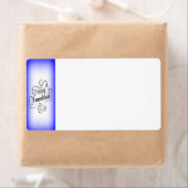 Happy Hanukkah 2-Tönige Blue White Background (Insitu)