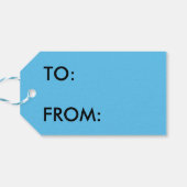 Happy Hanukkah 2-Tönige Blue White Background Geschenkanhänger (Rückseite Horizontal)