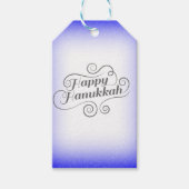 Happy Hanukkah 2-Tönige Blue White Background Geschenkanhänger (Vorderseite)