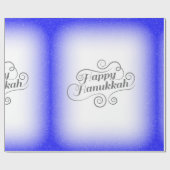 Happy Hanukkah 2-Tönige Blue White Background Geschenkpapier (Flach)