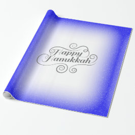 Happy Hanukkah 2-Tönige Blue White Background Geschenkpapier