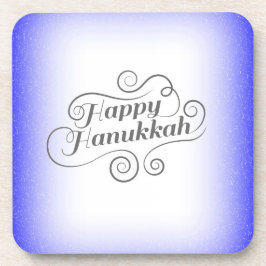 Happy Hanukkah 2-Tönige Blue White Background Getränkeuntersetzer