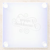 Happy Hanukkah 2-Tönige Blue White Background Glasuntersetzer (Rückseite)