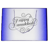 Happy Hanukkah 2-Tönige Blue White Background Große Geschenktüte (Vorderseite)