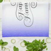 Happy Hanukkah 2-Tönige Blue White Background Handtuch (Gefaltet)