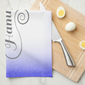 Happy Hanukkah 2-Tönige Blue White Background Handtuch (Viertel Falte)