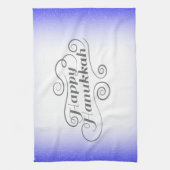 Happy Hanukkah 2-Tönige Blue White Background Handtuch (Vertikal)