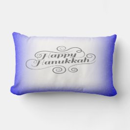 Happy Hanukkah 2-Tönige Blue White Background Lendenkissen
