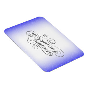 Happy Hanukkah 2-Tönige Blue White Background Magnet