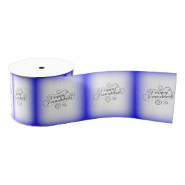Happy Hanukkah 2-Tönige Blue White Background Ripsband