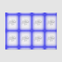 Happy Hanukkah 2-Tönige Blue White Background Seidenpapier