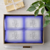 Happy Hanukkah 2-Tönige Blue White Background Seidenpapier (Geschenk)