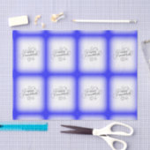 Happy Hanukkah 2-Tönige Blue White Background Seidenpapier (Handwerk)
