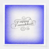 Happy Hanukkah 2-Tönige Blue White Background Serviette (Vorderseite)