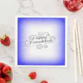 Happy Hanukkah 2-Tönige Blue White Background Serviette (Beispiel)
