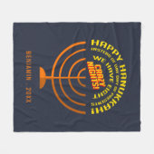 Happy Hanukkah Acht Nächte der Feier Fleecedecke (Vorderseite (Horizontal))