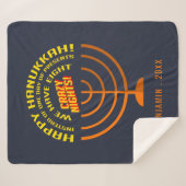 Happy Hanukkah Acht Nächte der Feier Sherpadecke (Vorderseite (Horizontal))