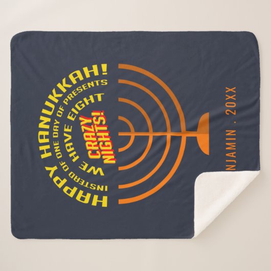 Happy Hanukkah Acht Nächte der Feier Sherpadecke (Vorderseite (Horizontal))