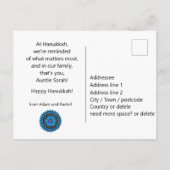 🕎 Happy Hanukkah, any Relation , anpassbar Postkarte (Rückseite)