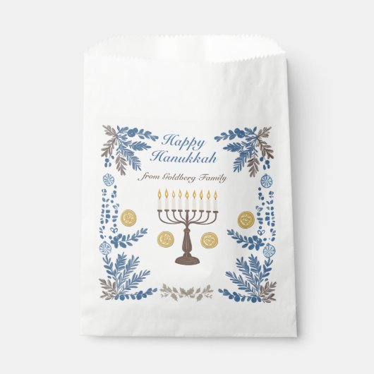 🕎 Happy Hanukkah, Aquarell Geschenktütchen (Vorderseite)
