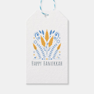 Happy Hanukkah | Arabesque | Tags für Weihnachtsge Geschenkanhänger