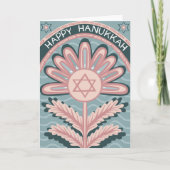 Happy Hanukkah Art Nouveau Bloom Holiday Karte (Vorderseite)