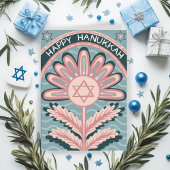 Happy Hanukkah Art Nouveau Bloom Holiday Karte