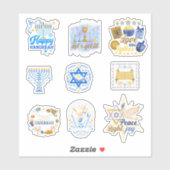 Happy Hanukkah Aufkleber (Blatt)