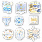 Happy Hanukkah Aufkleber (Vorderseite)