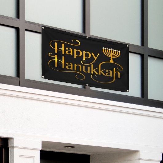 Happy Hanukkah Banner (Äußeres Gebäude)