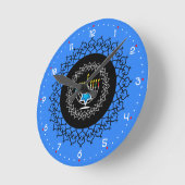 Happy Hanukkah - beautiful design Round Clock Runde Wanduhr (Winkel)