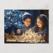 🕎 Happy Hanukkah, benutzerdefinierter Text Feiertagspostkarte (Vorderseite)