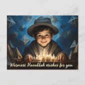 🕎 Happy Hanukkah, benutzerdefinierter Text Feiertagspostkarte (Vorderseite)