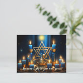 🕎 Happy Hanukkah, benutzerdefinierter Text Feiertagspostkarte (Stehend Vorderseite)