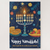 Happy Hanukkah benutzerdefinierter Text Puzzle (Vertikal)