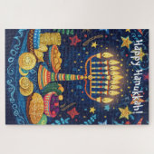 Happy Hanukkah benutzerdefinierter Text Puzzle (Horizontal)