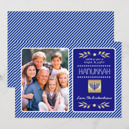 Happy Hanukkah. Benutzerdefiniertes Foto Feiertagskarte