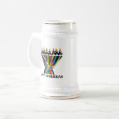 Happy Hanukkah Bierglas (Vorderseite Links)