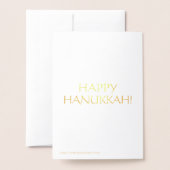 Happy Hanukkah, Black int Buchstaben - silber / go Folienkarte (Rückseite mit Umschlag)