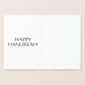 Happy Hanukkah, Black int Buchstaben - silber / go Folienkarte (Innenseite)