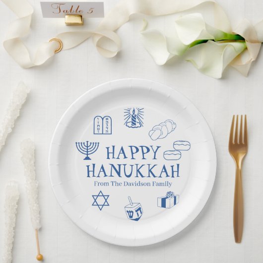 Happy Hanukkah Blau, der Name der Familie Pappteller (Hochzeit)
