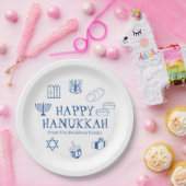 Happy Hanukkah Blau, der Name der Familie Pappteller (Party)